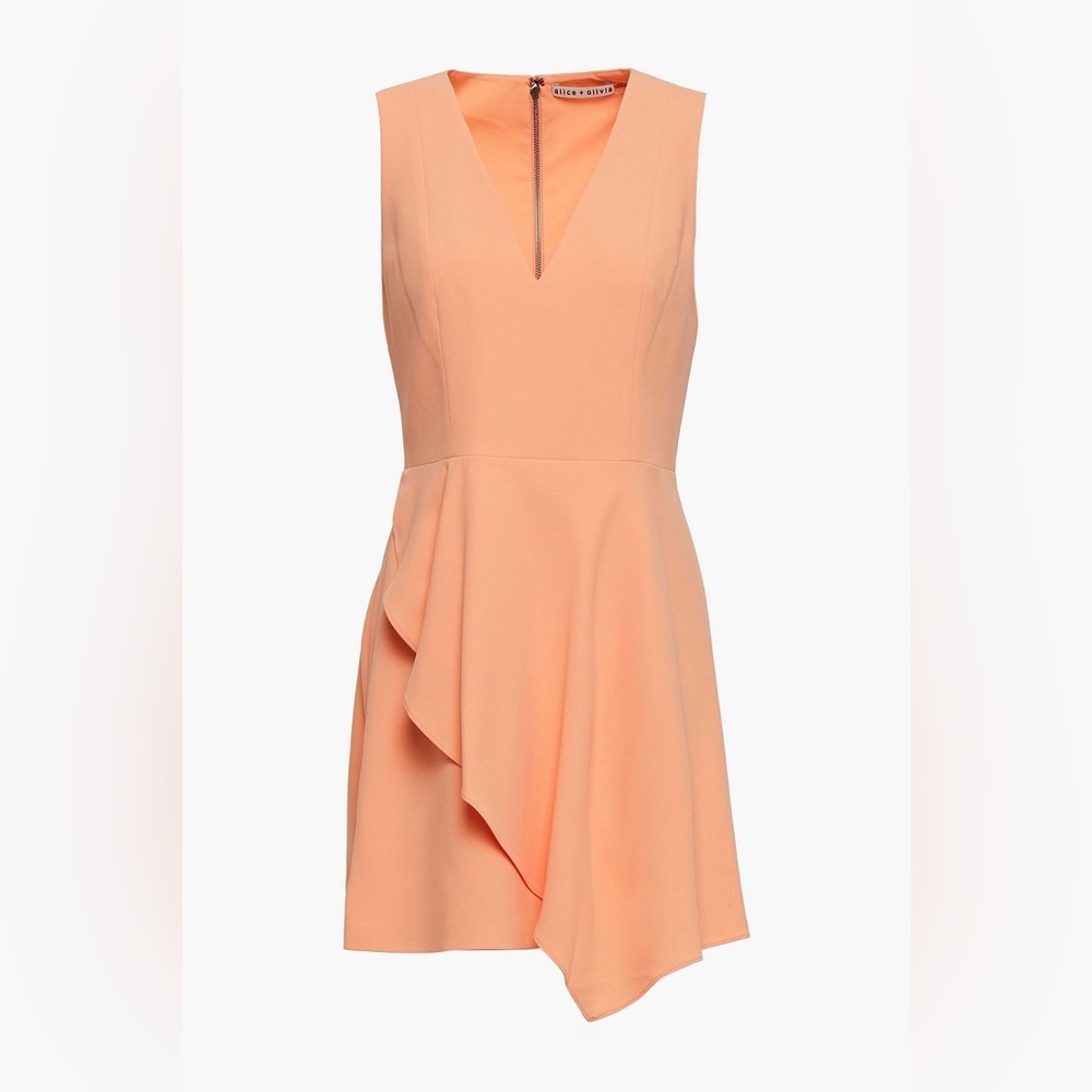 NWT Alice Olivia Callie mini dress in light peach pale orange size 0
